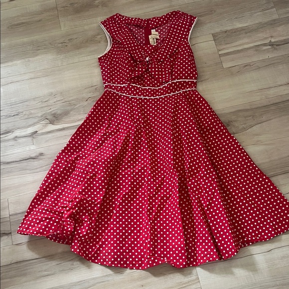 Dresses & Skirts - Red Polka Dot Sleeveless Dress